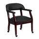 Black LeatherSoft |#| Black LeatherSoft Conference Chair w/Accent Nail Trim &Casters - Side Chair