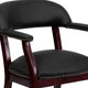 Black LeatherSoft |#| Black LeatherSoft Conference Chair w/Accent Nail Trim &Casters - Side Chair