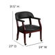 Black Vinyl |#| Black Vinyl Luxurious Conference Chair with Accent Nail Trim and Casters