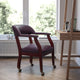 Burgundy LeatherSoft |#| Burgundy LeatherSoft Conference Chair w/Accent Nail Trim &Casters - Side Chair