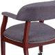 Gray Fabric |#| Gray Fabric Luxurious Conference Chair with Accent Nail Trim and Casters