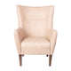Light Brown |#| Commercial Wingback Accent Chair with Wooden Legs in Light Brown Faux Leather