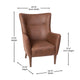 Dark Brown |#| Commercial Wingback Accent Chair with Wooden Legs in Dark Brown Faux Leather