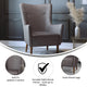 Dark Gray |#| Commercial Wingback Accent Chair with Wooden Legs in Dark Gray Faux Leather