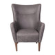 Dark Gray |#| Commercial Wingback Accent Chair with Wooden Legs in Dark Gray Faux Leather