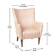 Light Brown |#| Commercial Wingback Accent Chair with Wooden Legs in Light Brown Faux Leather