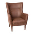 Connor Traditional Wingback Accent Chair, Commercial Grade Faux Leather Upholstery and Wooden Frame and Legs
