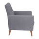 Slate Gray |#| Mid-Century Modern Slate Gray Faux Linen Upholstered Tufted Chair with Wood Legs