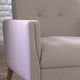 Taupe |#| Mid-Century Modern Taupe Faux Linen Upholstered Tufted Chair with Wood Legs