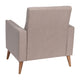 Taupe |#| Mid-Century Modern Taupe Faux Linen Upholstered Tufted Chair with Wood Legs