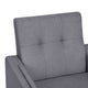 Slate Gray |#| Mid-Century Modern Slate Gray Faux Linen Upholstered Tufted Chair with Wood Legs