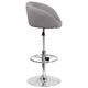 Gray Fabric |#| Gray Fabric Adjustable Height Barstool with Barrel Back and Chrome Base