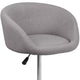 Gray Fabric |#| Gray Fabric Adjustable Height Barstool with Barrel Back and Chrome Base