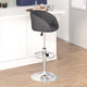 Gray Vinyl |#| Gray Vinyl Adjustable Height Barstool with Barrel Back and Chrome Base