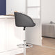Gray Vinyl |#| Gray Vinyl Adjustable Height Barstool with Barrel Back and Chrome Base