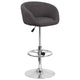 Charcoal Fabric |#| Charcoal Fabric Adjustable Height Barstool with Barrel Back and Chrome Base