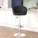 Charcoal Fabric |#| Charcoal Fabric Adjustable Height Barstool with Barrel Back and Chrome Base