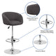 Charcoal Fabric |#| Charcoal Fabric Adjustable Height Barstool with Barrel Back and Chrome Base