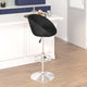 Charcoal Fabric |#| Charcoal Fabric Adjustable Height Barstool with Barrel Back and Chrome Base