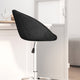 Charcoal Fabric |#| Charcoal Fabric Adjustable Height Barstool with Barrel Back and Chrome Base