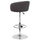 Charcoal Fabric |#| Charcoal Fabric Adjustable Height Barstool with Barrel Back and Chrome Base