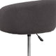 Charcoal Fabric |#| Charcoal Fabric Adjustable Height Barstool with Barrel Back and Chrome Base