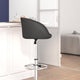 Black Vinyl |#| Black Vinyl Adjustable Height Barstool with Barrel Back and Chrome Base