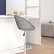 Gray Fabric |#| Gray Fabric Adjustable Height Barstool with Barrel Back and Chrome Base