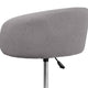 Gray Fabric |#| Gray Fabric Adjustable Height Barstool with Barrel Back and Chrome Base