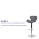 Gray Vinyl |#| Contemporary Gray Vinyl Adjustable Barstool with Curved Back & Chrome Base