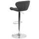 Charcoal Fabric |#| Contemporary Charcoal Fabric Adjustable Barstool with Curved Back & Chrome Base