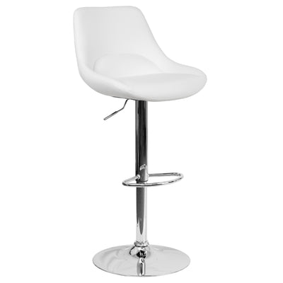 Contemporary Adjustable Height Gas Lift Swivel Bar Stool with Support Pillow - Kitchen Dining Stool