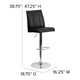 Gray |#| Contemporary Button Tufted Gray Vinyl Adjustable Barstool with Chrome Base