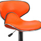 Orange |#| Contemporary Cozy Mid-Back Orange Vinyl Adjustable Height Barstool w/Chrome Base