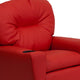 Red Vinyl |#| Contemporary Red Vinyl Kids Recliner with Cup Holder - Hardwood Frame