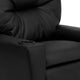 Black LeatherSoft |#| Contemporary Black LeatherSoft Kids Recliner with Cup Holder - Hardwood Frame