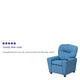 Light Blue Vinyl |#| Contemporary Light Blue Vinyl Kids Recliner with Cup Holder - Hardwood Frame