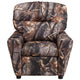 Camouflage Fabric |#| Contemporary Camouflaged Fabric Kids Recliner with Cup Holder - Hardwood Frame