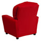 Red Microfiber |#| Contemporary Red Microfiber Kids Recliner with Cup Holder - Hardwood Frame