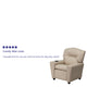 Beige Vinyl |#| Contemporary Beige Vinyl Kids Recliner with Cup Holder - Hardwood Frame