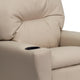 Beige Vinyl |#| Contemporary Beige Vinyl Kids Recliner with Cup Holder - Hardwood Frame