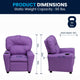 Lavender Vinyl |#| Contemporary Lavender Vinyl Kids Recliner with Cup Holder - Hardwood Frame
