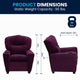 Purple Microfiber |#| Contemporary Purple Microfiber Kids Recliner with Cup Holder - Hardwood Frame