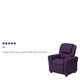 Purple Vinyl |#| Contemporary Purple Vinyl Kids Recliner with Cup Holder and Headrest