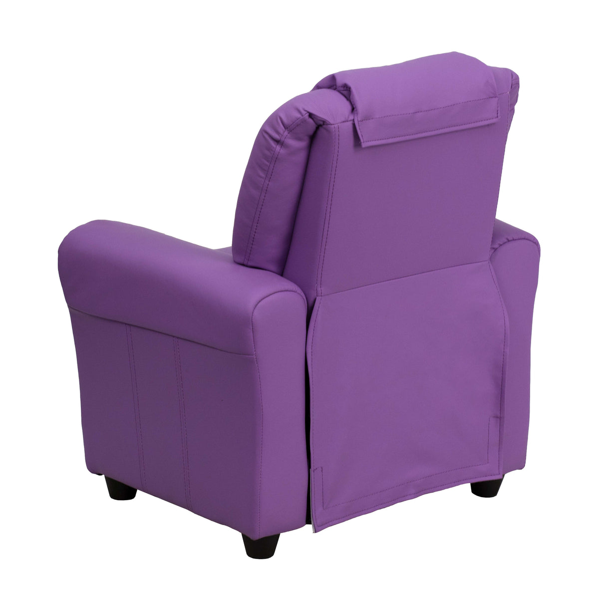 Lavender Vinyl |#| Contemporary Lavender Vinyl Kids Recliner with Cup Holder and Headrest