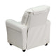 White Vinyl |#| Contemporary White Vinyl Kids Recliner with Cup Holder and Headrest