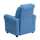 Light Blue Vinyl |#| Contemporary Light Blue Vinyl Kids Recliner with Cup Holder and Headrest
