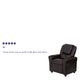 Brown LeatherSoft |#| Contemporary Brown LeatherSoft Kids Recliner with Cup Holder and Headrest