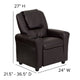 Brown LeatherSoft |#| Contemporary Brown LeatherSoft Kids Recliner with Cup Holder and Headrest
