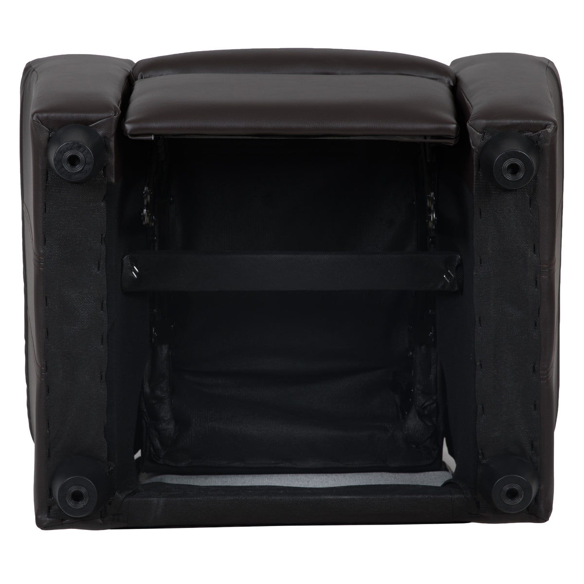 Brown LeatherSoft |#| Contemporary Brown LeatherSoft Kids Recliner with Cup Holder and Headrest